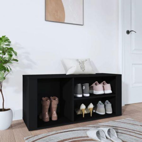 Shoe Cabinet Black 100x35x45 Cm Engineered Wood