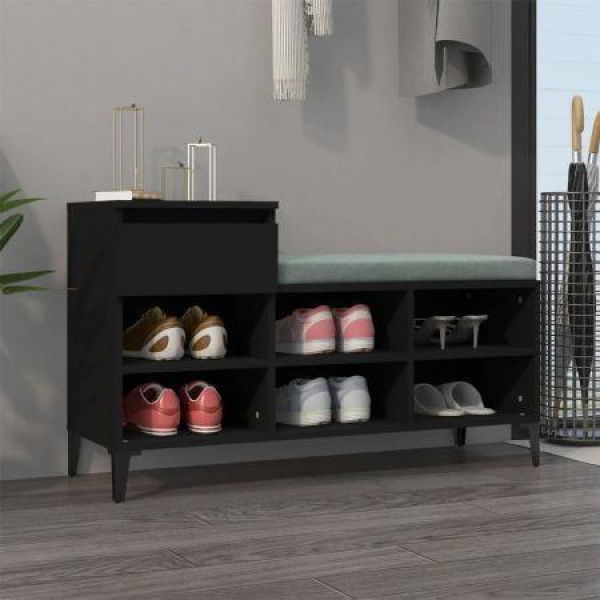 Shoe Cabinet Black 102x36x60 Cm Engineered Wood