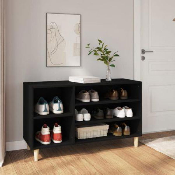 Shoe Cabinet Black 102x36x60 Cm Engineered Wood