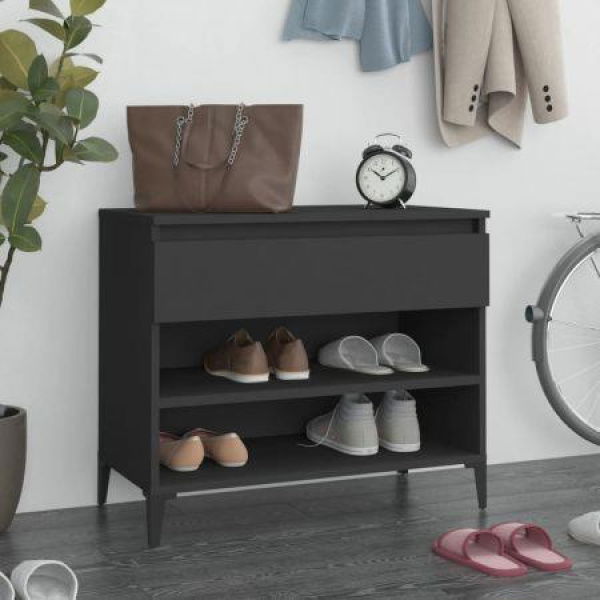 Shoe Cabinet Black 70x36x60 Cm Engineered Wood