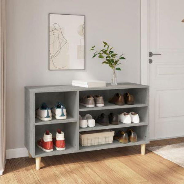 Shoe Cabinet Concrete Grey 102x36x60 Cm Engineered Wood