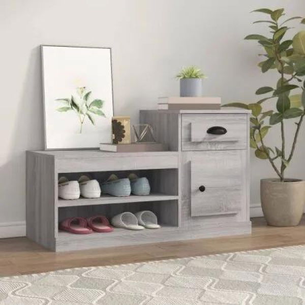 Shoe Cabinet Grey Sonoma 100x42x60 cm Engineered Wood