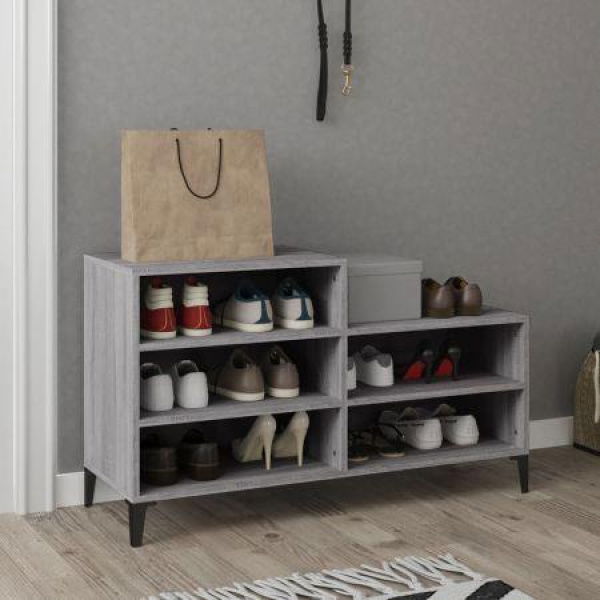 Shoe Cabinet Grey Sonoma 102x36x60 Cm Engineered Wood