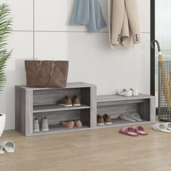 Shoe Cabinet Grey Sonoma 150x35x45 Cm Engineered Wood