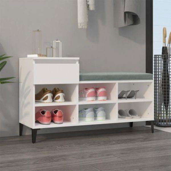 Shoe Cabinet White 102x36x60 Cm Engineered Wood