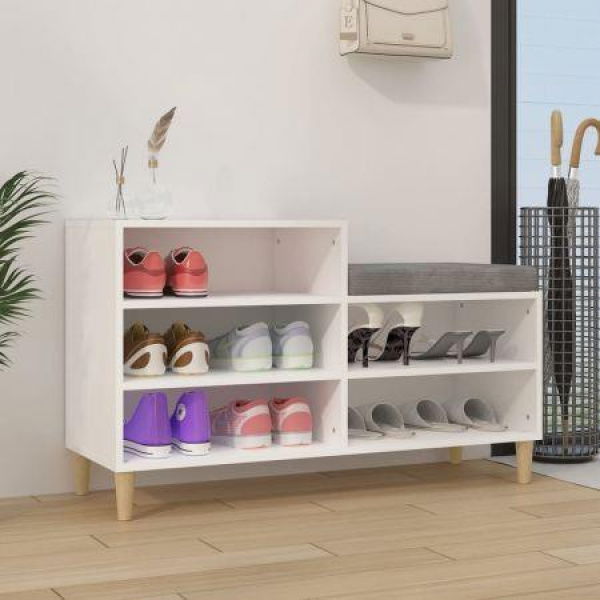 Shoe Cabinet White 102x36x60 Cm Engineered Wood