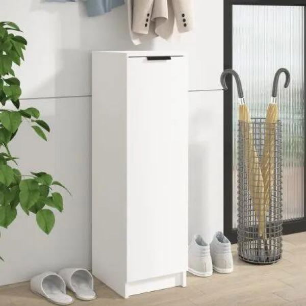 Shoe Cabinet White 30x35x100 cm Engineered Wood