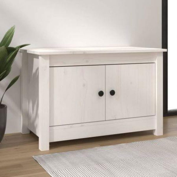 Shoe Cabinet White 70x38x45.5 Cm Solid Wood Pine.