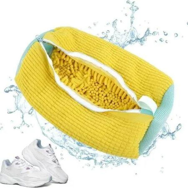 Shoe Cleaning Bag for Washing Machine: Protect and Clean Your Shoes Easily, Reusable and Portable (1 Pack, Yellow)