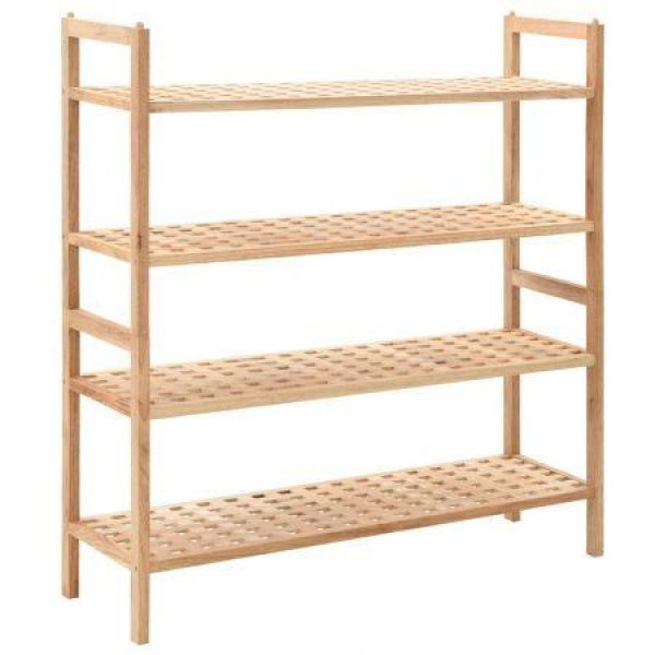 Shoe Rack Solid Walnut Wood 69x26x81 Cm