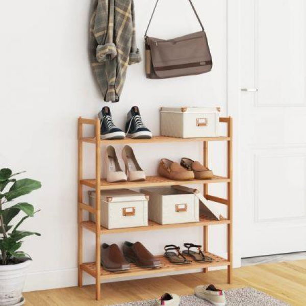 Shoe Racks 2 Pcs 69x27x41 Cm Solid Wood Walnut