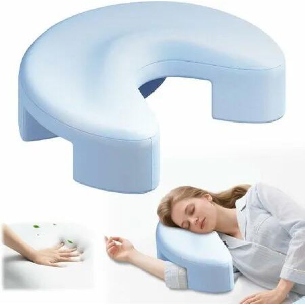 Side Sleeper Pillow with Arm Holes, Arm Pillow Ergonomic Pillow for Cervical, Neck, Shoulder and Rotator Cuff Pai Relief, Ideal for Side Sleepers, Blue