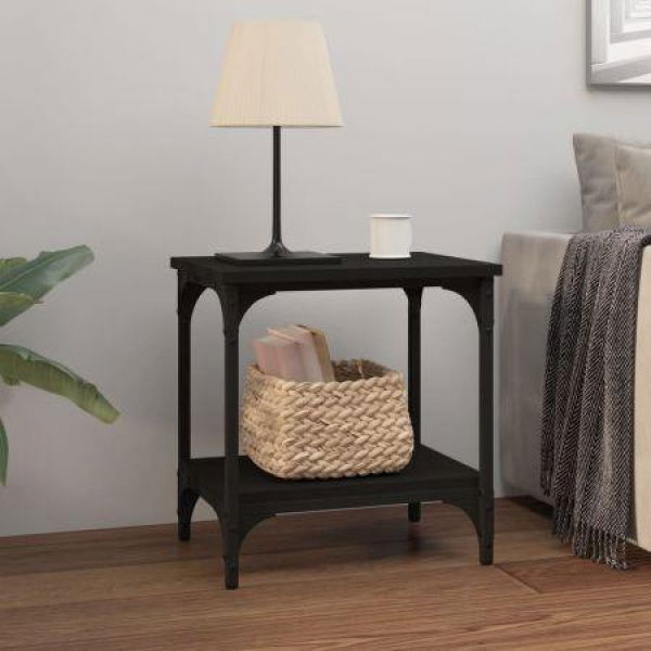 Side Table Black 40x30x42 Cm Engineered Wood