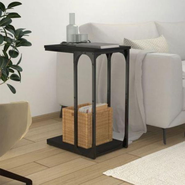 Side Table Black 40x30x60 Cm Engineered Wood