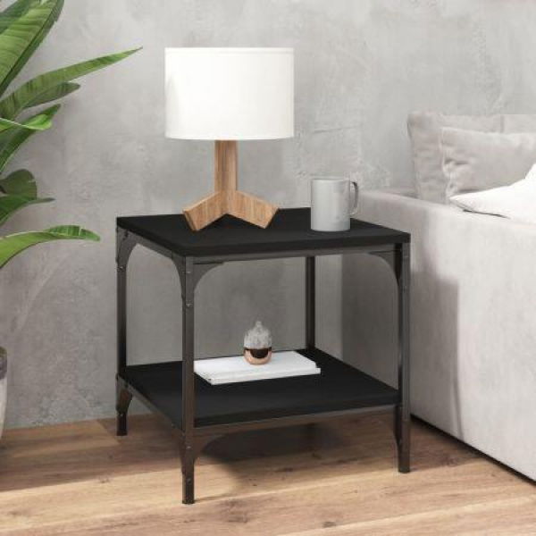 Side Table Black 40x40x40 Cm Engineered Wood