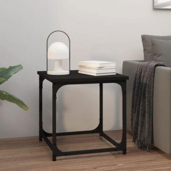 Side Table Black 40x40x40 Cm Engineered Wood