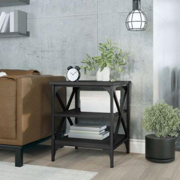 Side Table Black 40x42x50 Cm Engineered Wood