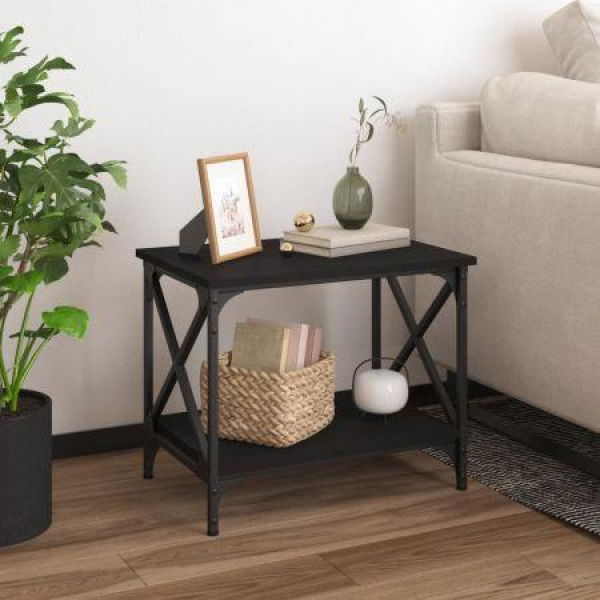 Side Table Black 55x38x45 Cm Engineered Wood