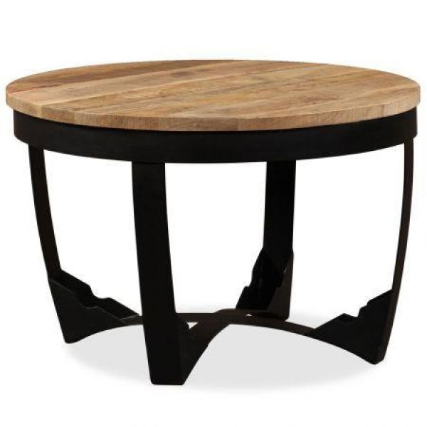 Side Table Solid Rough Mango Wood 60x40 Cm