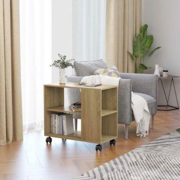 Side Table Sonoma Oak 70x35x55 Cm Chipboard