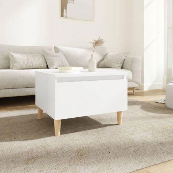 Side Table White 50x46x35 Cm Engineered Wood