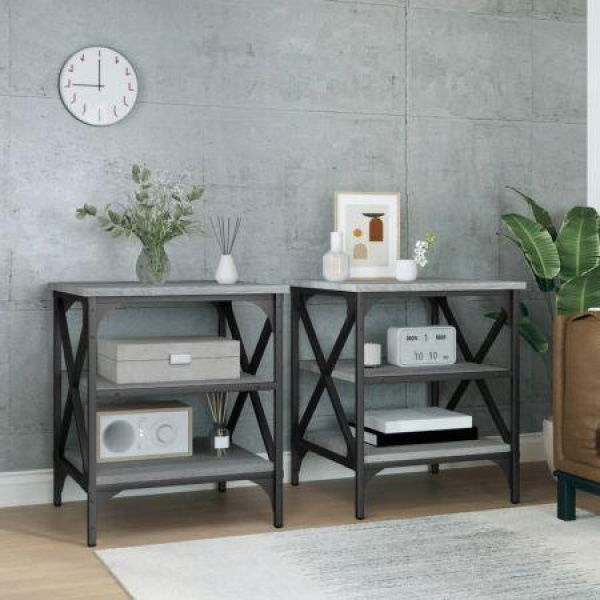 Side Tables 2 Pcs Grey Sonoma 40x42x50 Cm Engineered Wood