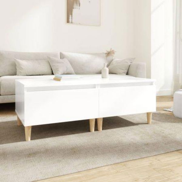 Side Tables 2 Pcs High Gloss White 50x46x35 Cm Engineered Wood