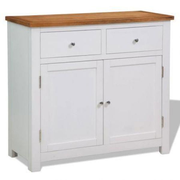 Sideboard 90x33.5x83 Cm Solid Oak Wood.