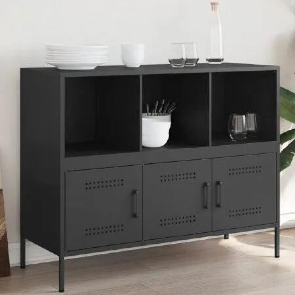 Sideboard Black 100.5x39x79 cm Cold-rolled Steel