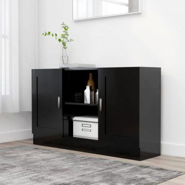 Sideboard Black 120x30.5x70 Cm Engineered Wood.