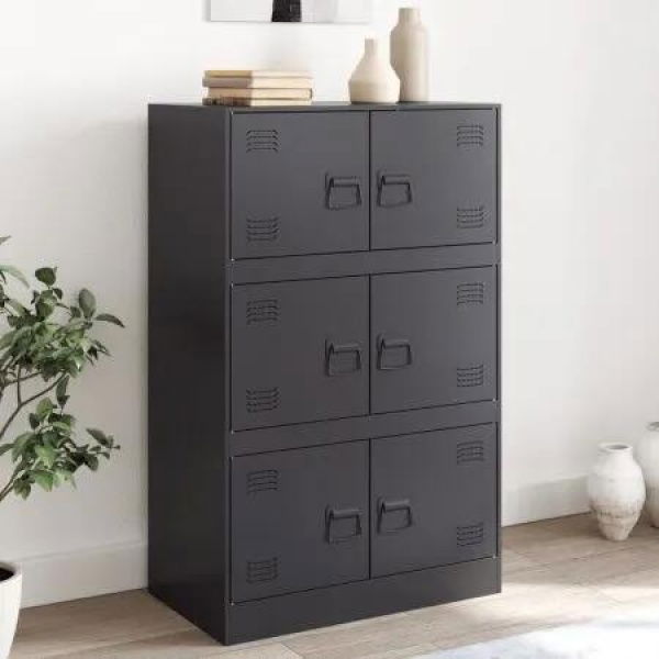 Sideboard Black 67x39x107 cm Steel