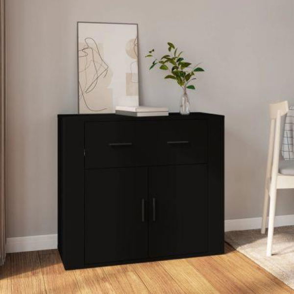 Sideboard Black 80x33x70 Cm Engineered Wood