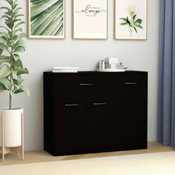 Sideboard Black 88x30x70 Cm Chipboard