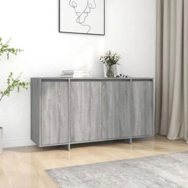 Sideboard Grey Sonoma 135x41x75 cm Engineered Wood