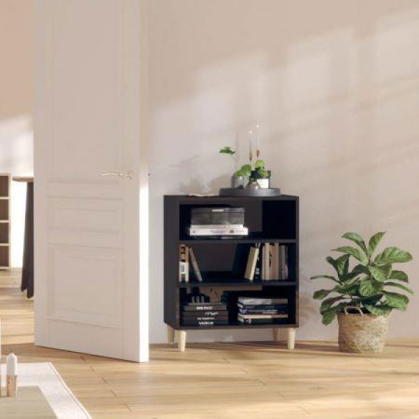 Sideboard High Gloss Black 57x35x70 Cm Engineered Wood