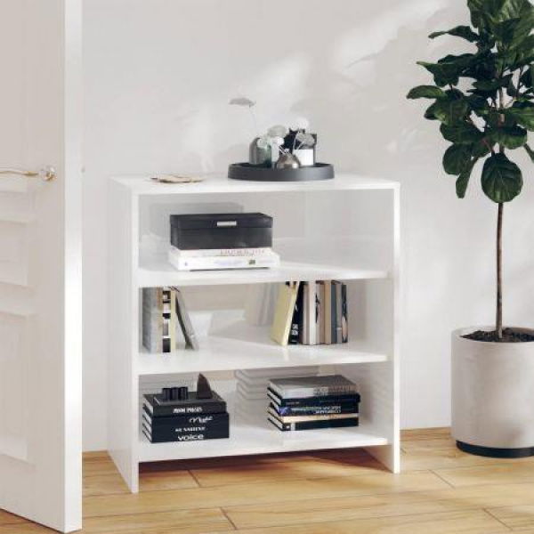 Sideboard High Gloss White 70x40.5x75 Cm Engineered Wood.