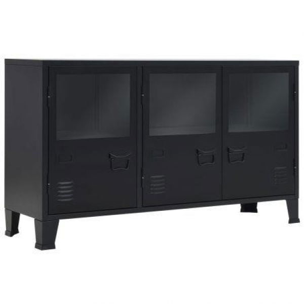 Sideboard Metal Industrial Style 120x35x70 Cm Black