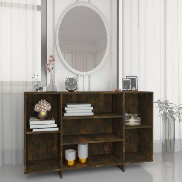 Sideboard Smoked Oak 120x30x75 Cm Engineered Wood