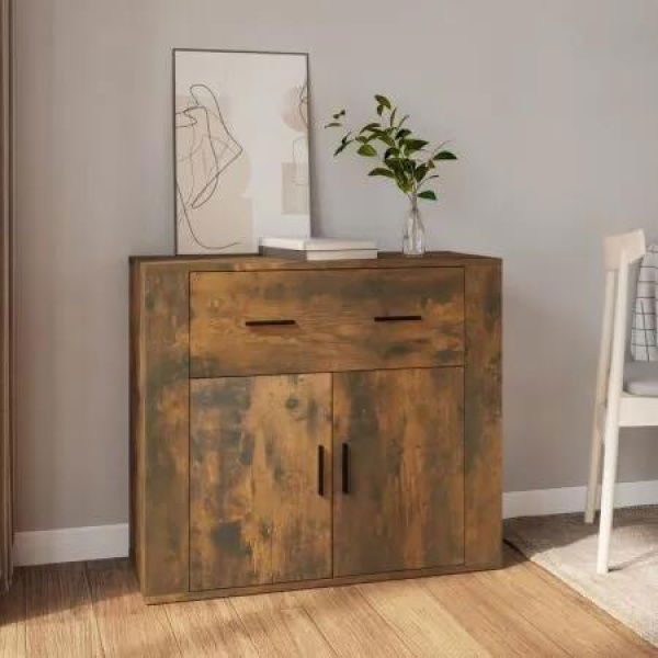 Sideboard Smoked Oak 80x33x70 cm Engineered Wood
