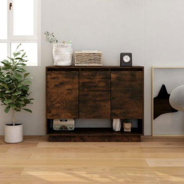 Sideboard Smoked Oak 97x31x75 Cm Engineered Wood