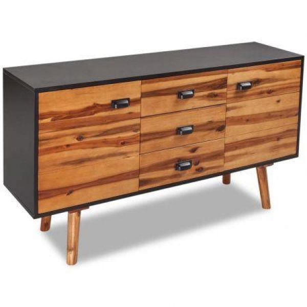 Sideboard Solid Acacia Wood 115x35x70 Cm