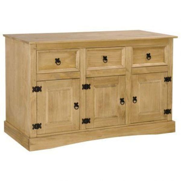 Sideboard Solid Mexican Pinewood Corona Range 132x43x78 Cm