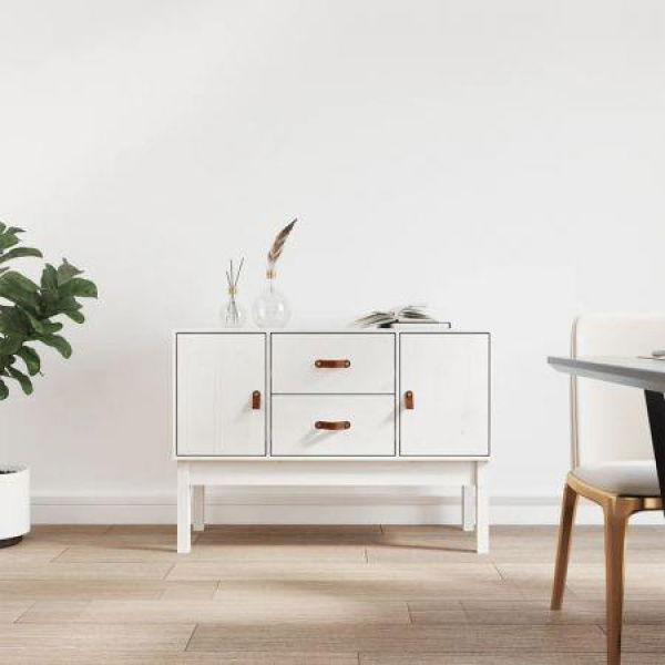 Sideboard White 110x40x78 Cm Solid Wood Pine