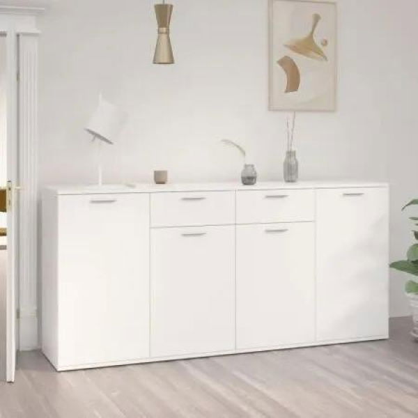 Sideboard White 160x36x75 cm Engineered Wood