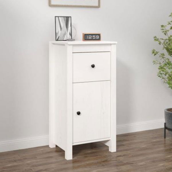 Sideboard White 40x35x80 Cm Solid Wood Pine