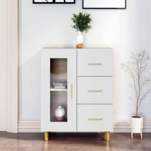 Sideboard White 69.5x34x90 Cm Engineered Wood.