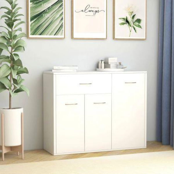 Sideboard White 88x30x70 Cm Chipboard