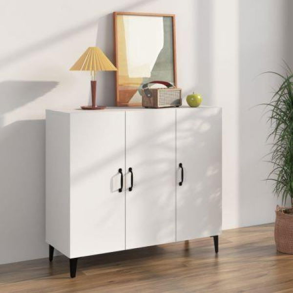 Sideboard White 90x34x80 Cm Engineered Wood