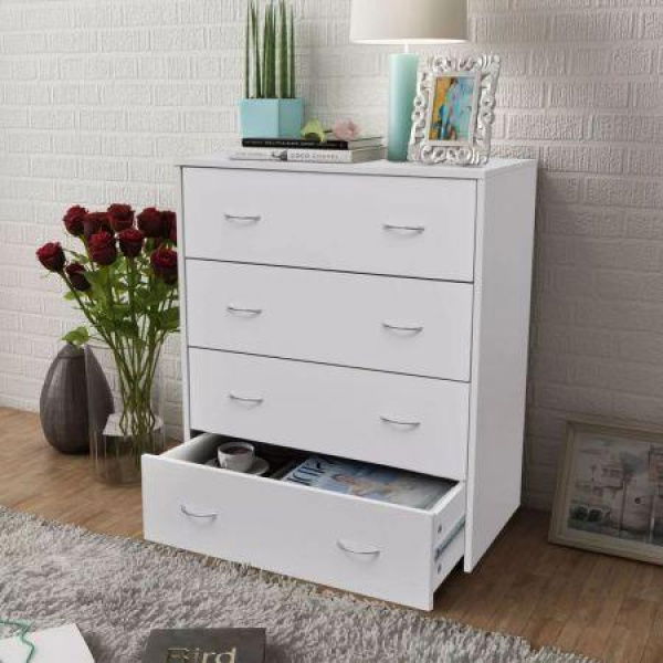 Sideboard With 4 Drawers 60x30.5x71 Cm White.