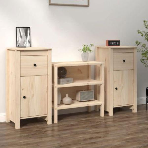 Sideboards 2 Pcs 40x35x80 Cm Solid Wood Pine